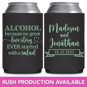 Wedding Can Coolers Funny Wedding Favors for Guests in Bulk Wedding Party Gift Bags Wedding Favor Ideas Alcohol Great Love Story Salad 1A imagem 1