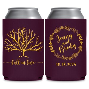 Fall Wedding Favors for Guests Bulk Rustic Wedding Favors Autumn Wedding Favor Ideas Fall In Love Wedding Can Coolers Fall Wedding Decor 4B image 2