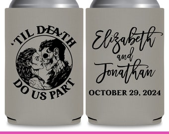 Halloween Wedding Favors for Guests in Bulk Gothic Wedding Decorations Til Death Do Us Part Goth Wedding Can Coolers Undead Wedding Decor 4A