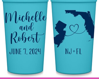 Wedding Party Cups With Maps Destination Wedding Favors For Guests in Bulk Custom Cups Travel Wedding Party Gifts Home Is Where You Are 1A