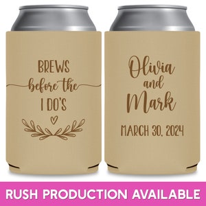 Wedding Can Coolers Engagement Party Decorations Brews Before The I Do&#39;s Rustic Wedding Favors for Guests in Bulk Asking Bridesmaid Gifts 1A