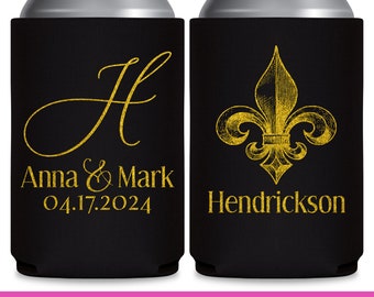 Wedding Can Coolers French Wedding Favors for Guests in Bulk Fleur-de-Lis New Orleans Bachelorette Party Gifts Mardi Gras Wedding Decor 1A