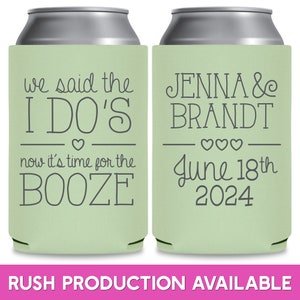 Wedding Can Coolers Wedding Favors for Guests in Bulk Custom Wedding Favours Wedding Party Gifts We Said The I Do's 1A Unique Wedding Favors