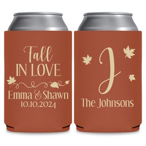 Fall Wedding Favors for Guests in Bulk Rustic Wedding Favor Ideas Autumn Decor Barn Wedding Can Cooler Fall In Love Wedding Favor Ideas 2A