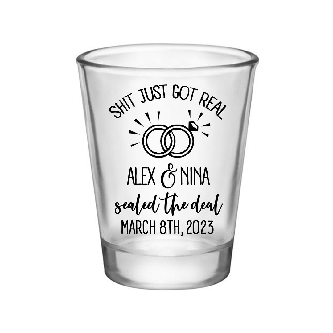 Wedding Shot Glasses Funny Wedding Favors for Guests Personalized Shot