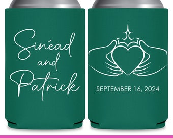 Irish Wedding Favors for Guests in Bulk Wedding Can Coolers Celtic Wedding Favor Ideas Ireland Love Wedding Party Gifts With Claddagh 1A