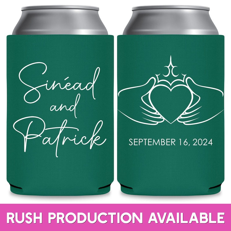 Irish Wedding Favors for Guests in Bulk Wedding Can Coolers Celtic Wedding Favor Ideas Ireland Love Wedding Party Gifts With Claddagh 1A imagem 1