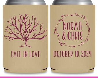 Fall Wedding Favors for Guests in Bulk Rustic Wedding Favors Autumn Wedding Decor Wedding Can Coolers Fall In Love Wedding Favor Ideas 4A