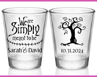 Wedding Shot Glasses Halloween Wedding Favors for Guests in Bulk Customized Shot Glasses Gothic Wedding Party Gifts Simply Meant to Be 1A2