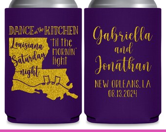 New Orleans Wedding Favors for Guests in Bulk Wedding Can Coolers With Map for Wedding Gift Bags for Bridesmaids Louisiana Saturday Night 1A