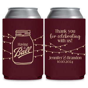 Barn Wedding Thank You Gifts for Wedding Guests Wedding Can Coolers Rustic Wedding Favors for Guests Wedding Favor Ideas Having A Ball 1A