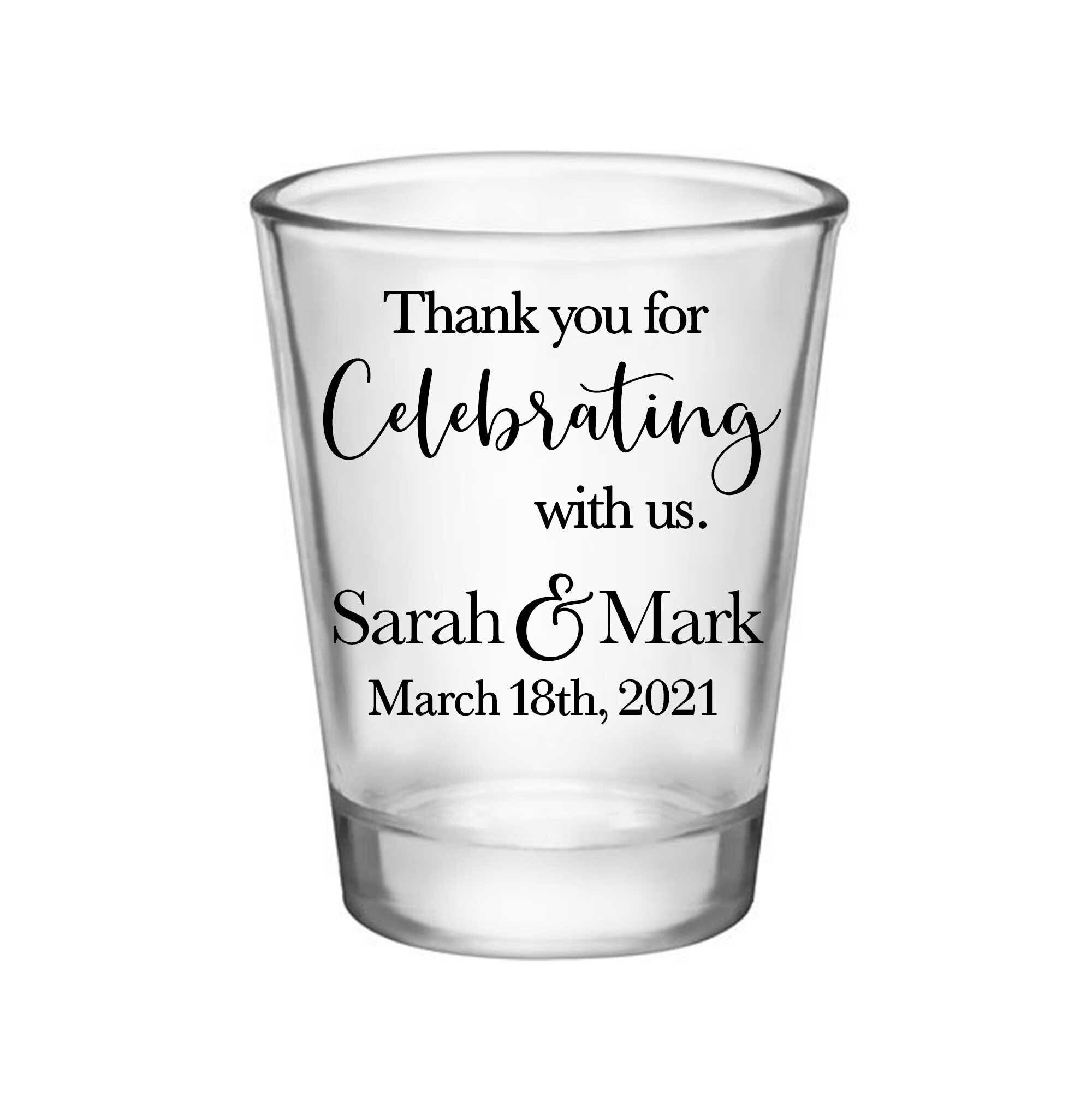 Wedding Shot Glasses Custom Wedding Favors Clear or Frosted Etsy