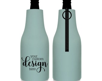Wedding Bottle Sleeves Personalized Wedding Favors Zippered Bottle Huggers Wedding Beer Bottle Holders Your Wedding Design Wedding Monogram