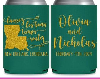 New Orleans Wedding Favors Wedding Can Coolers Destination Wedding Favors Laissez Les Bon Temps Rouler New Orleans Bachelorette Party 2A