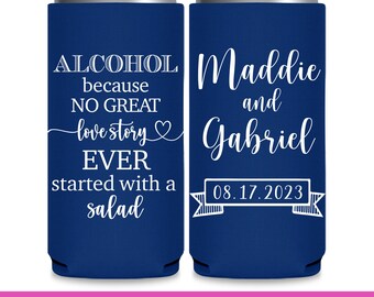 Wedding Can Coolers Fun Wedding Favors for Guests in Bulk Slim Can Coolers Funny Wedding Favor Ideas Alcohol No Great Love Story Salad 1A2