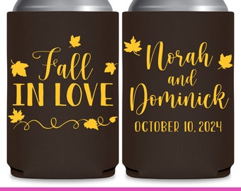Fall Wedding Favors for Guests in Bulk Rustic Wedding Favor Ideas Autumn Wedding Decor Wedding Can Coolers Fall In Love Fall Wedding Idea 3A
