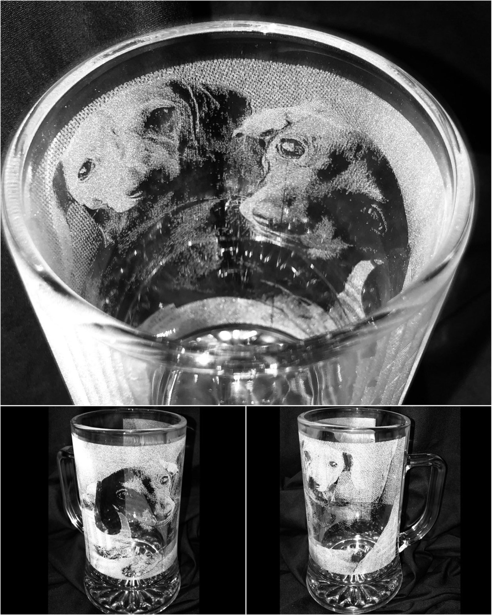 PHOTO etched drinking glass personalised Engraved pint Etsy