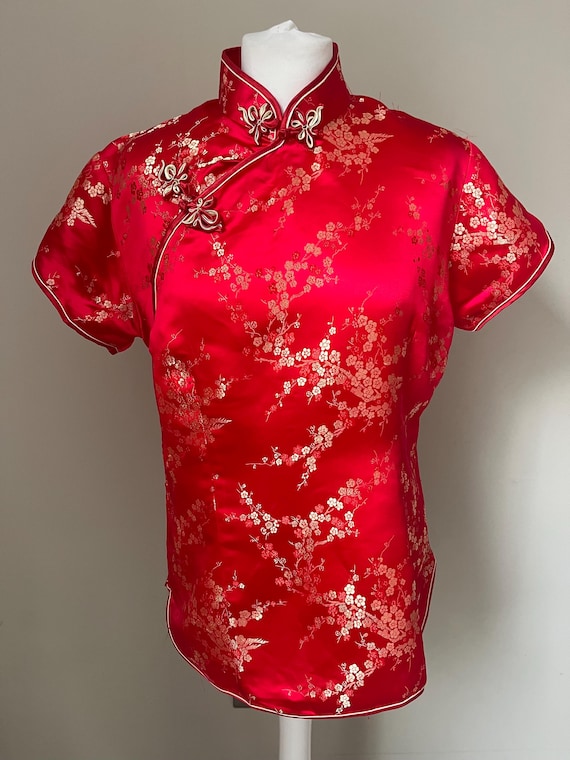 Vintage Traditional Chinese Changshan Short Sleev… - image 1