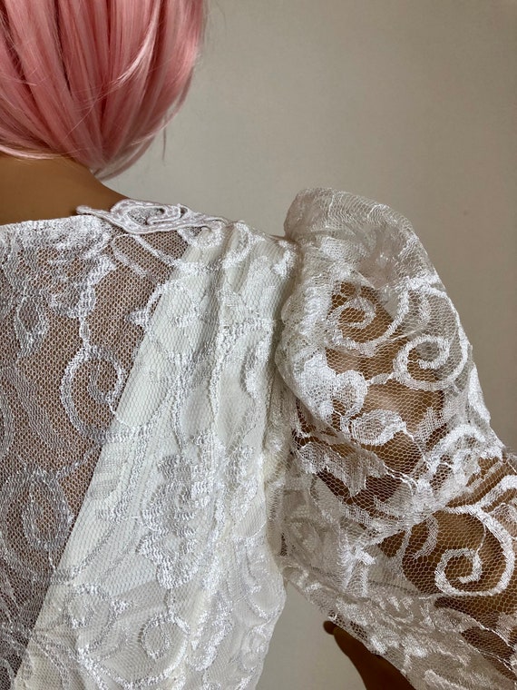 Vintage / Cream / Lace Wedding / Bridal / 1980s /… - image 8