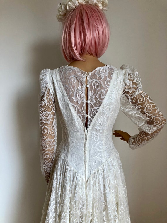 Vintage / Cream / Lace Wedding / Bridal / 1980s /… - image 2