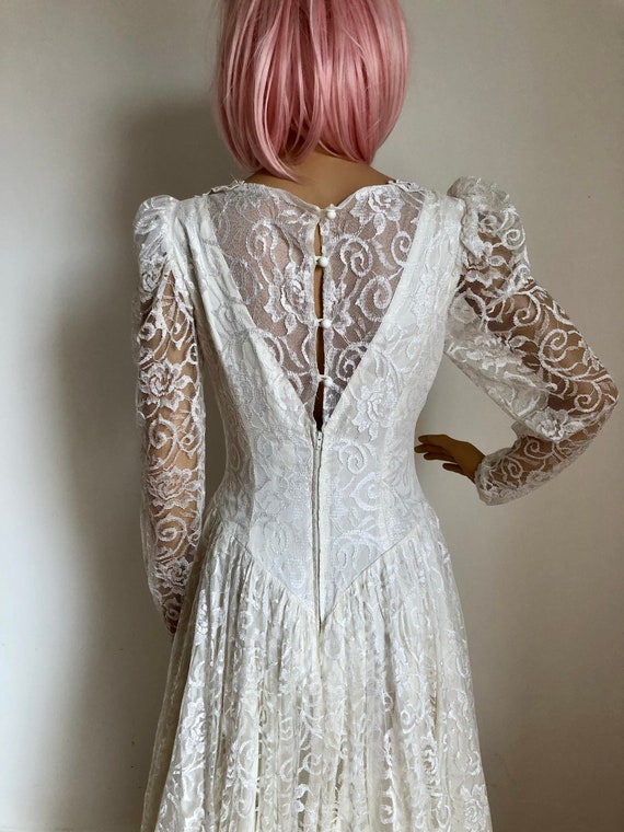 Vintage / Cream / Lace Wedding / Bridal / 1980s /… - image 5