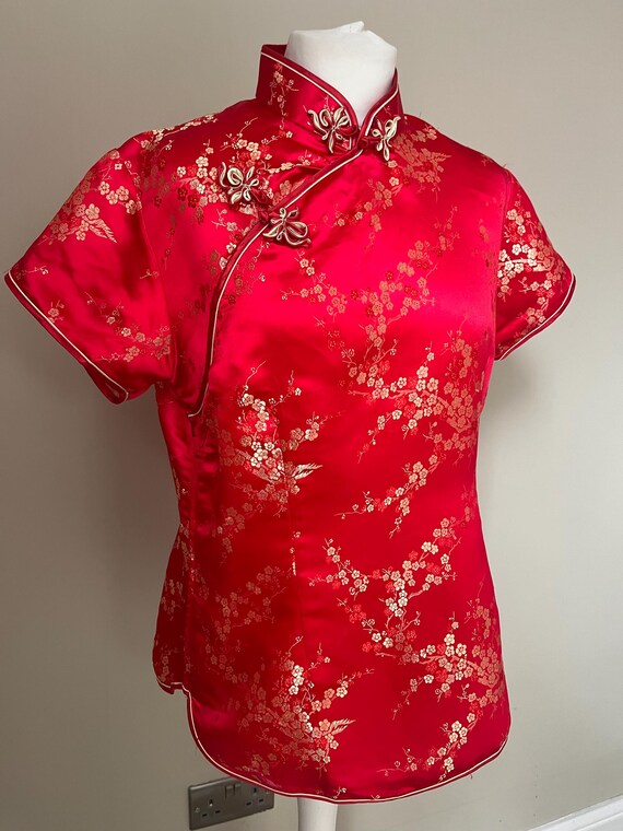 Vintage Traditional Chinese Changshan Short Sleev… - image 7