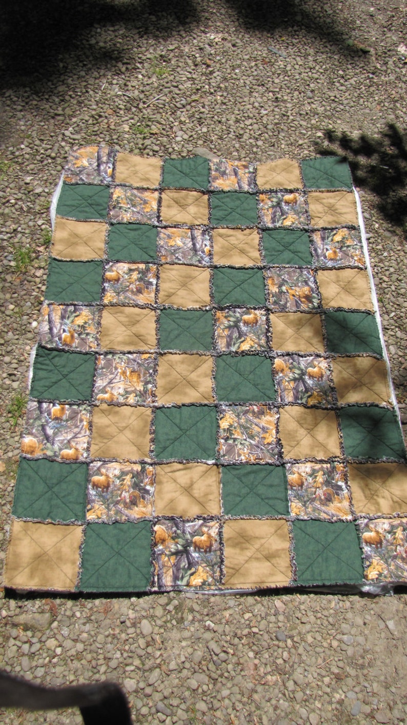 Cotton Patchwork Camo Throw Quilt/Flannel Hunting Etsy