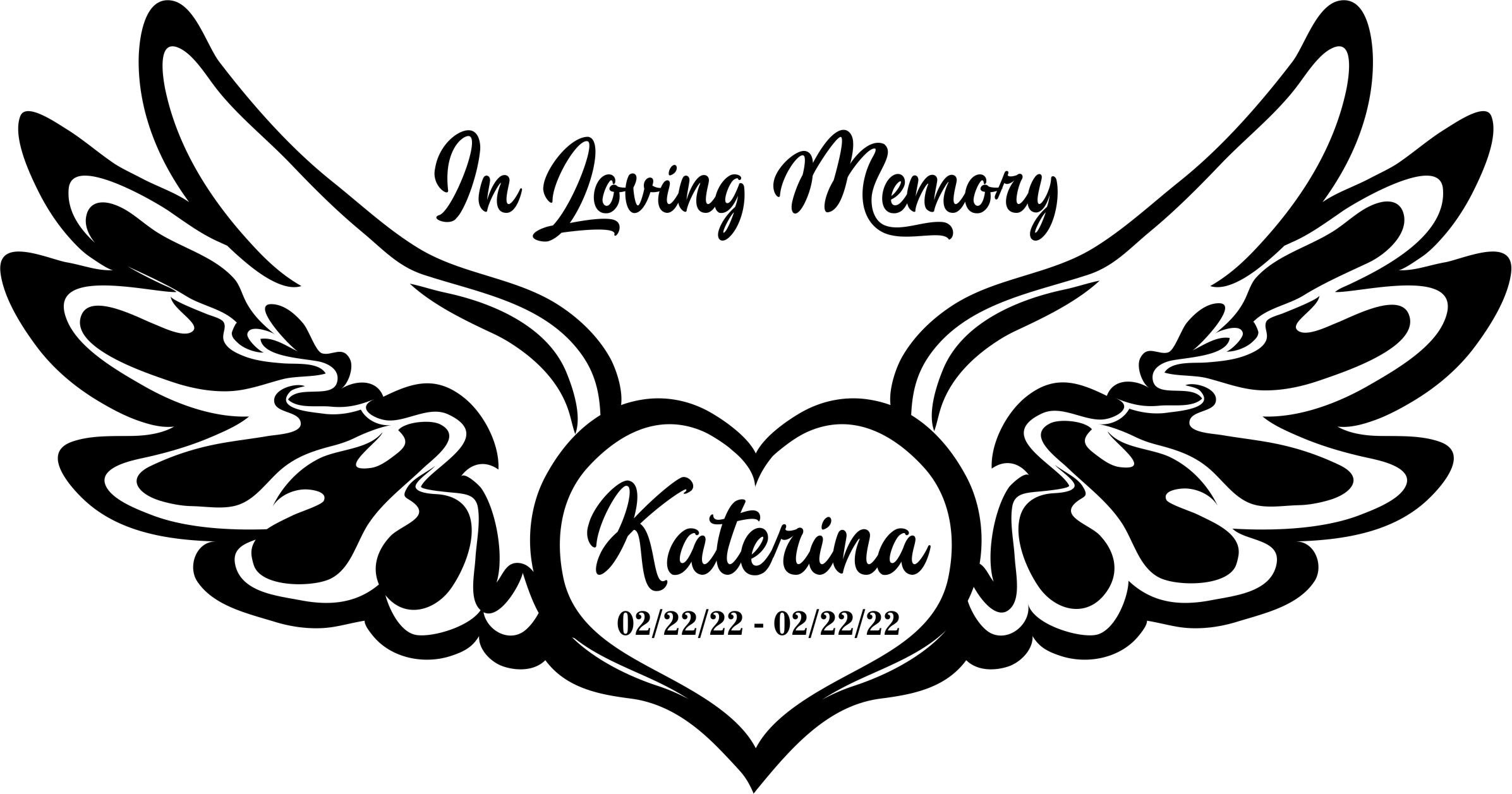 In Loving Memory Decal Modern style Angel Wings and Heart Etsy