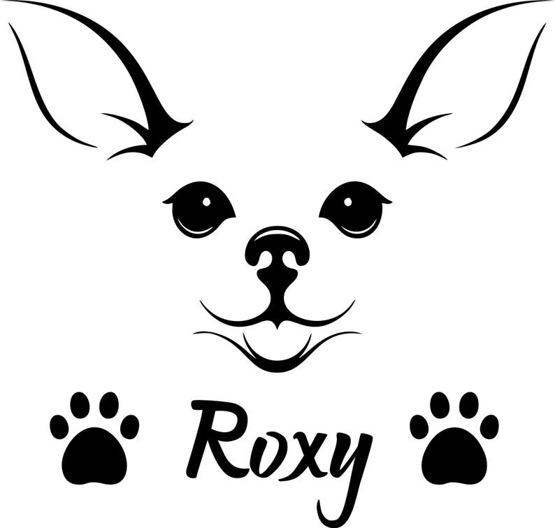 Cute Chihuahua Decal Free Name Personalization Chihuahua Etsy
