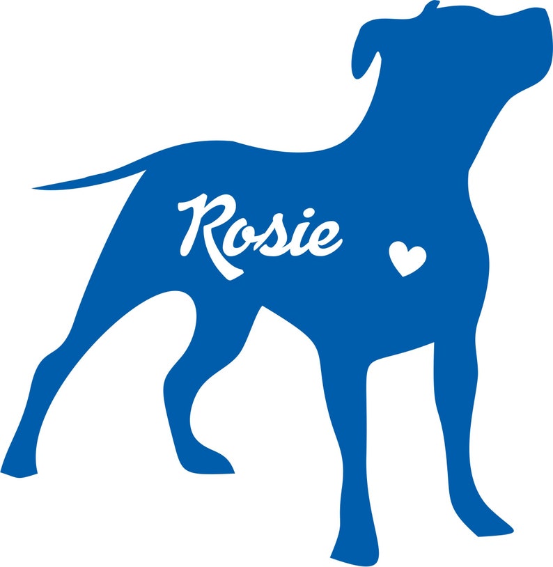 Silhouette Pitbull Decal Sticker Free Name Personalization Pit bull Dog Vinyl Car Decal Laptop Decal Car Window Sticker