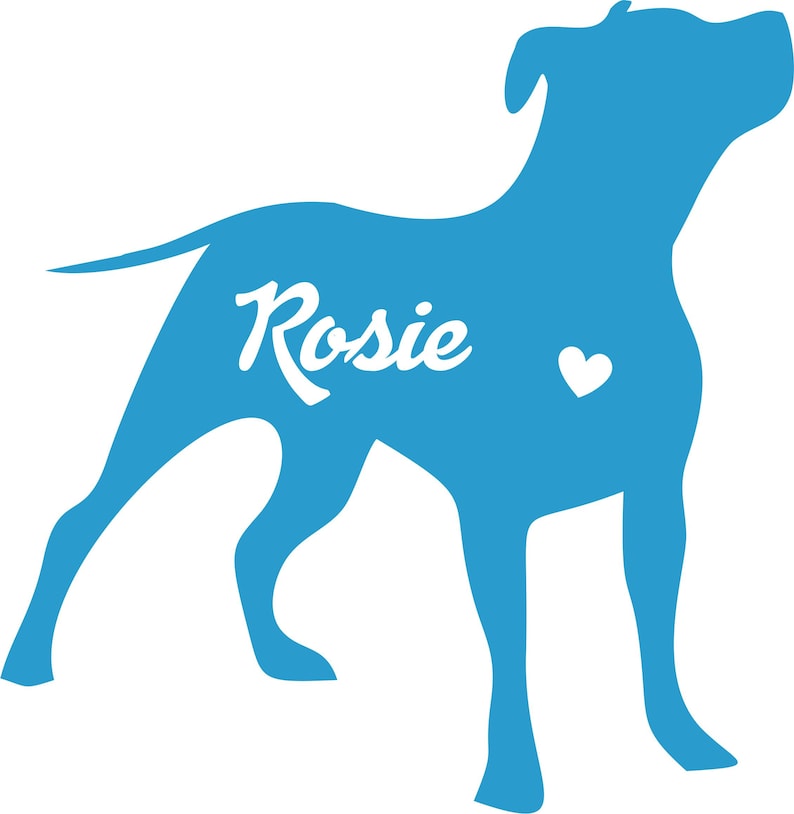 Silhouette Pitbull Decal Sticker Free Name Personalization Pit bull Dog Vinyl Car Decal Laptop Decal Car Window Sticker