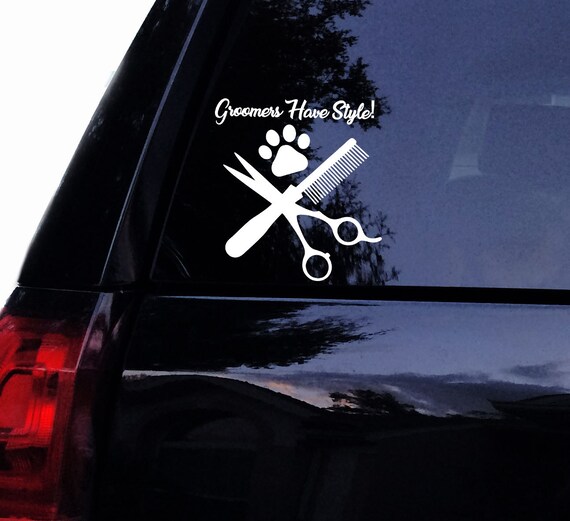 Dog grooming car decals Clearance