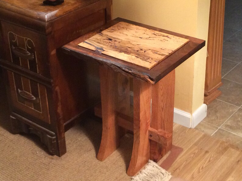Oak BurlWood End Tables 2 of 2 Etsy