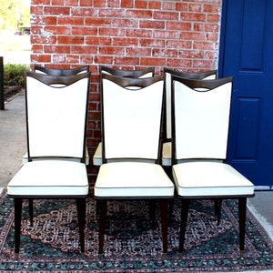 Set of 6 Antique Teak Wood Mid Century Dining Chairs