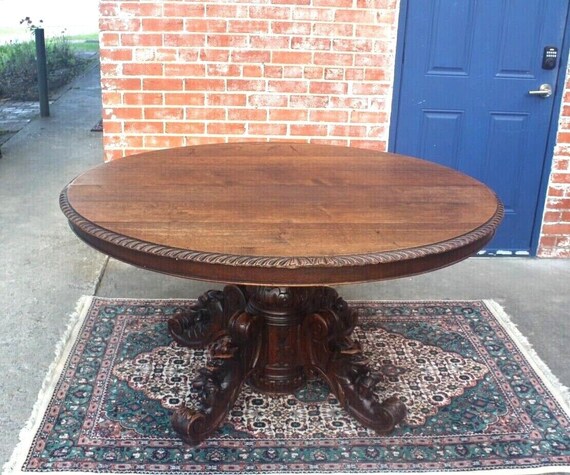 Oak pedestal dining table with leaf deals