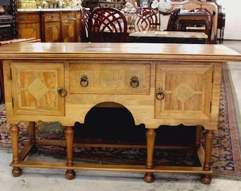 American Antique Inlaid 2 Door Sideboard Cabinet Server with 1 Drawer
