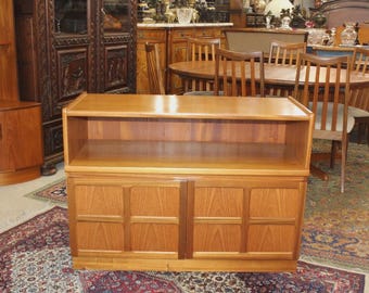 Mid Century Modern Teak Cabinet by Nathan | 2 Door Vintage Sideboard Storage