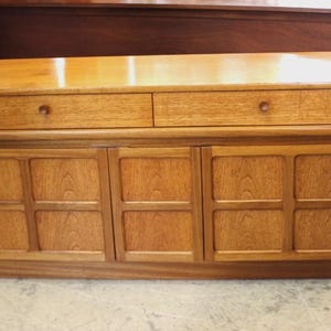 Mid Century Teak Danish Sideboard Buffet Bar Cabinet by Nathan