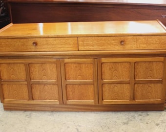 Mid Century Teak Danish Sideboard Buffet Bar Cabinet by Nathan