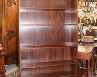 English Mahogany Bevan Funnell Open Bookcase, Vintage Wooden Display Shelving Unit