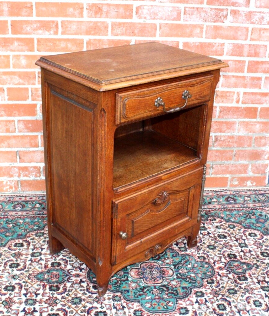 French Louis XV Antique Oak Nightstand Small Bedside Cabinet - Etsy