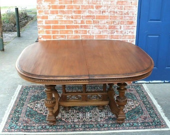 French Walnut Gothic Renaissance Table | Antique Dining or Kitchen Table