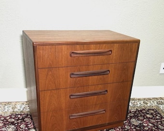 Mid Century Modern G Plan Teak Chest of Drawers, Vintage Danish Style Dresser, MCM Bedroom Storage