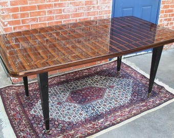 Italian Antique Ebony Macassar Dining Table | Mid Century Modern Furniture