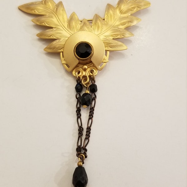 Black and Gold Brooch