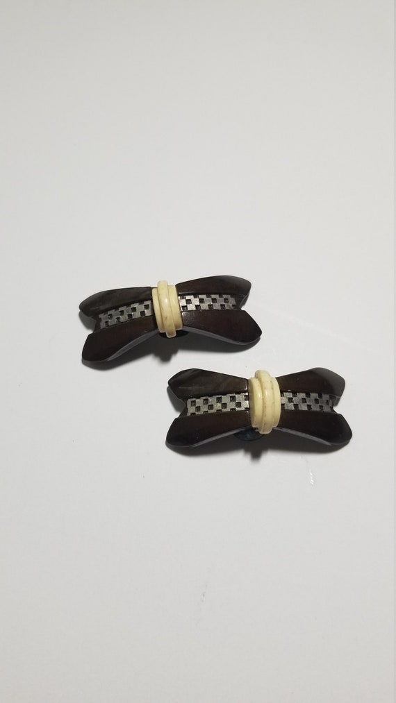 Vintage Art Deco plastic shoe or dress Clips. Cho… - image 2