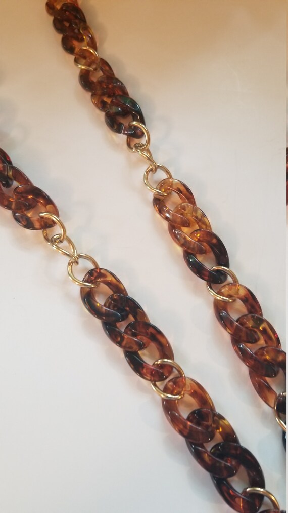 Premier Designs Long tortoise Shell Chain Necklac… - image 3