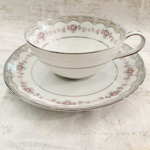 Noritake Glenwood Cup and Saucer Set Fine China