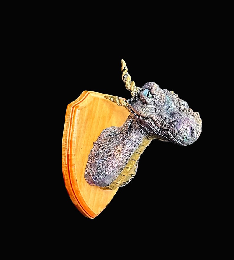 Taxidermy dragon head trophy mounted dragon shield image 9