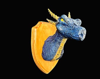 Taxidermy dragon head trophy mounted dragon shield